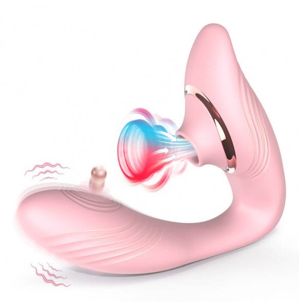 MAN NUO - BECKY Suction Vibrating Wireless Remote Wearable (Chargeable - Pink)